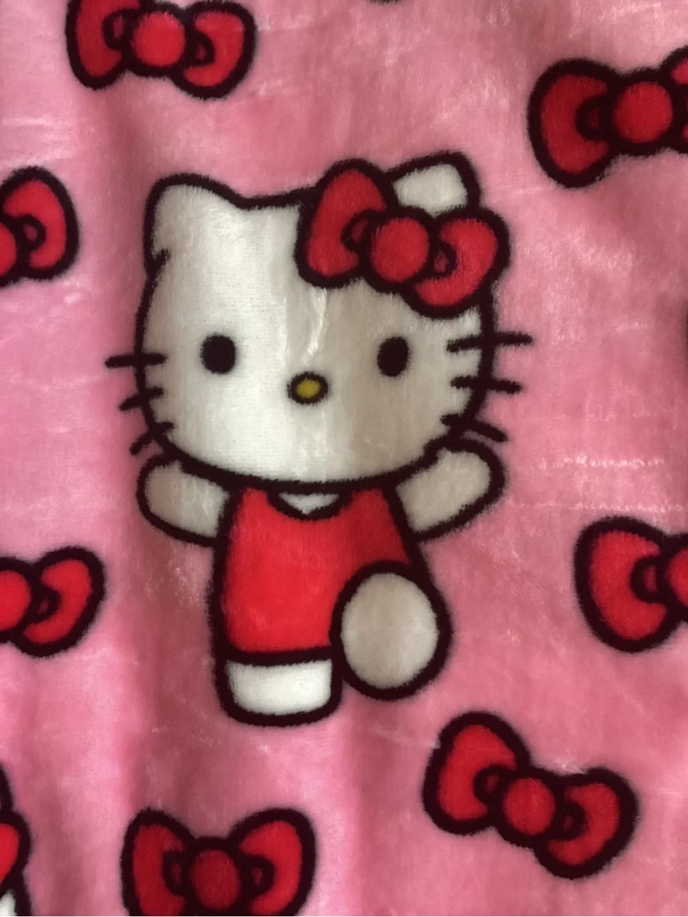 NWT Hello Kitty Charming Bows Pink Cloud Throw Blanket 60x70